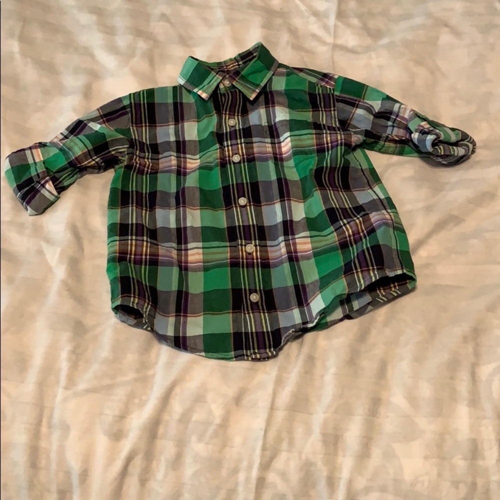 Janie and Jack plaid button down size 4